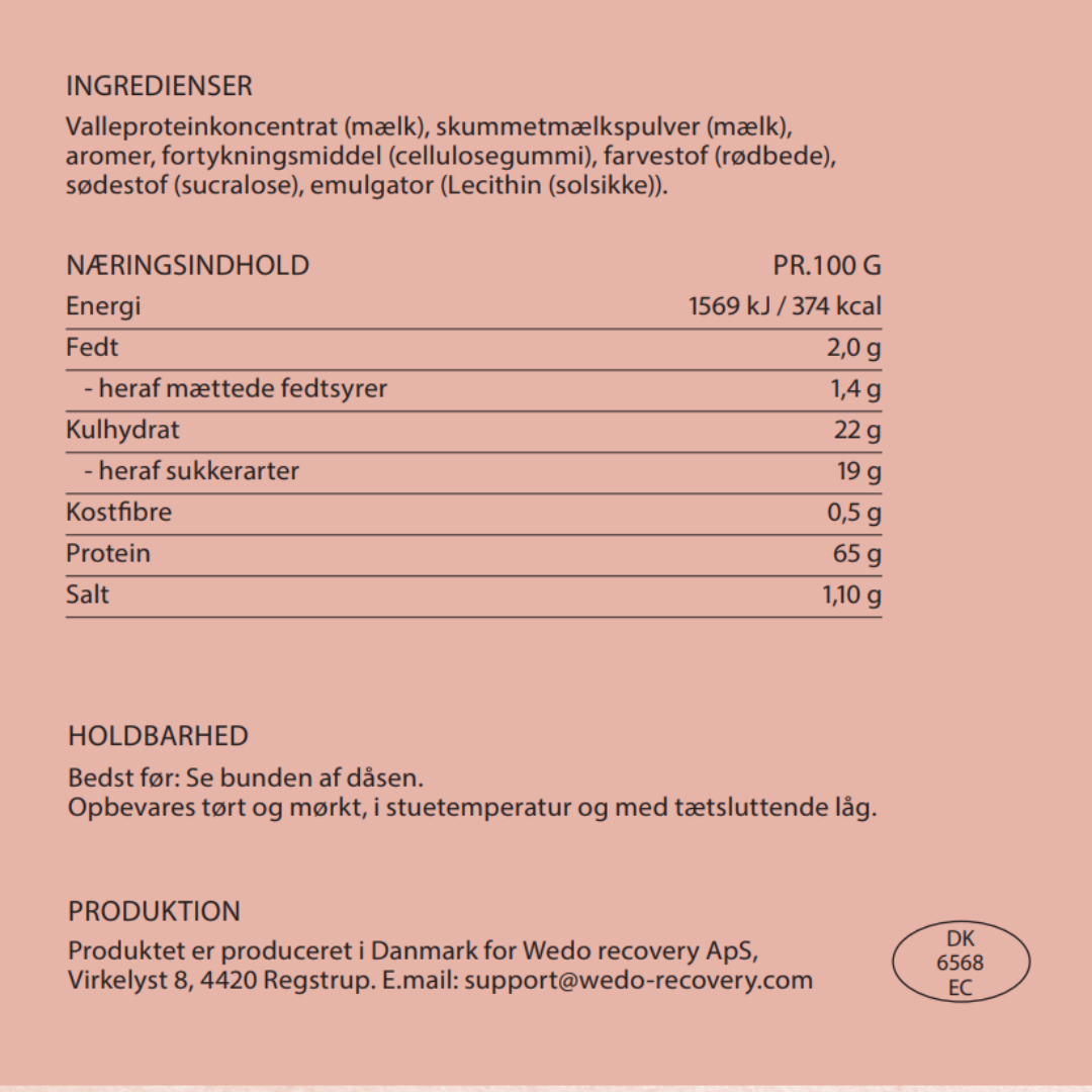 Jordbærsmag proteinpulver - 675g